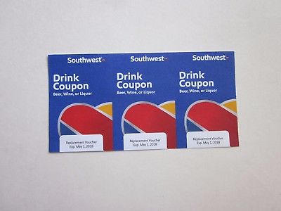 3 Southwest Airline Drink Coupons