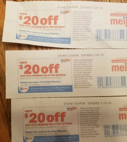 $20 Meijer Pharmacy RX coupon New or Transferred prescription Save $60