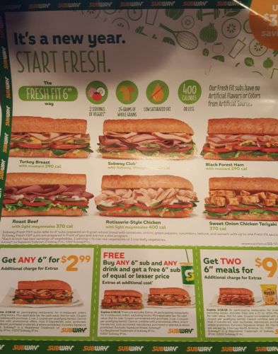 24 coupons/2 books/Subway Lover  Great coupons, $5.99 footlong  ending 2/18/18