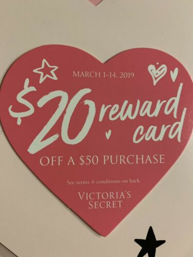 Victoria's Secret $20 Off $50 Your Online Purchase Reward Discount Card Coupon