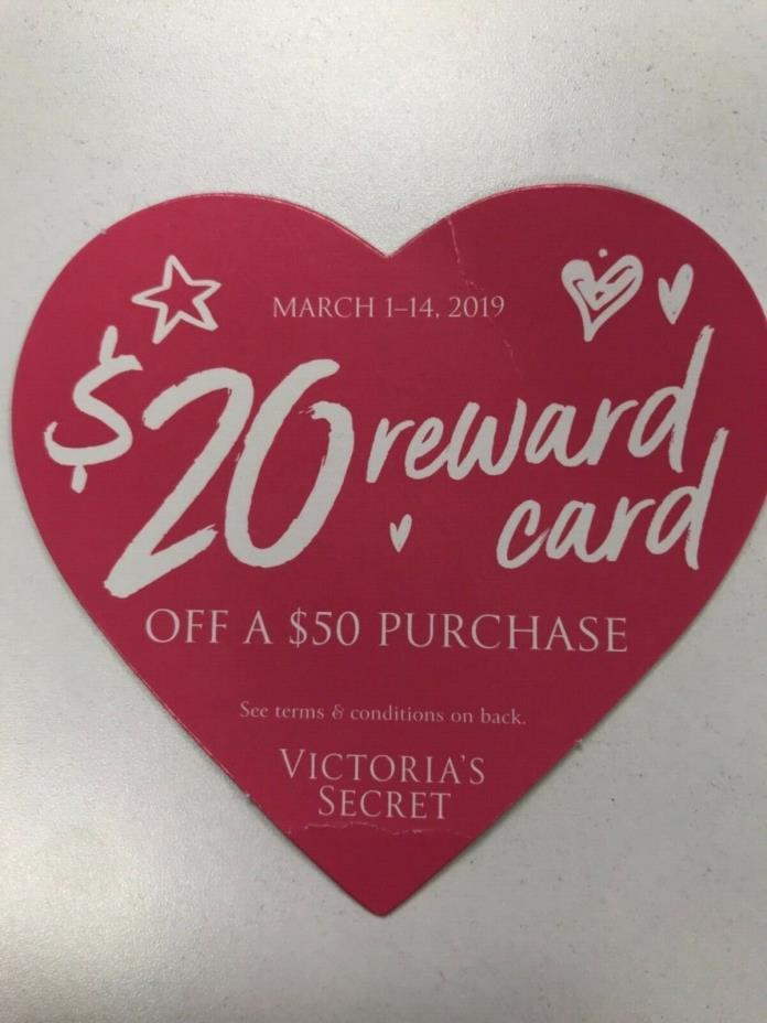 Victoria’s Secret Pink Reward Card - $20 Off $50 Purchase  Exp. 3/14/19 + Extras