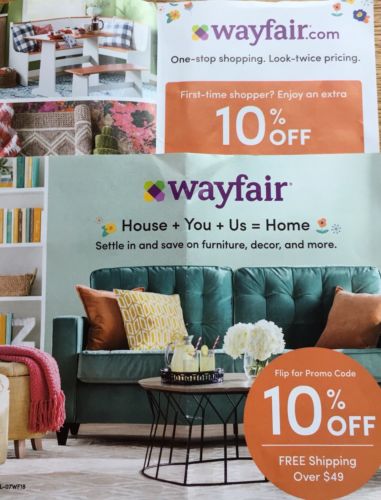 WAYFAIR Coupon -10% OFF For FIRST TIME SHOPPERS -EXP 11/30/18-Immediate delivery