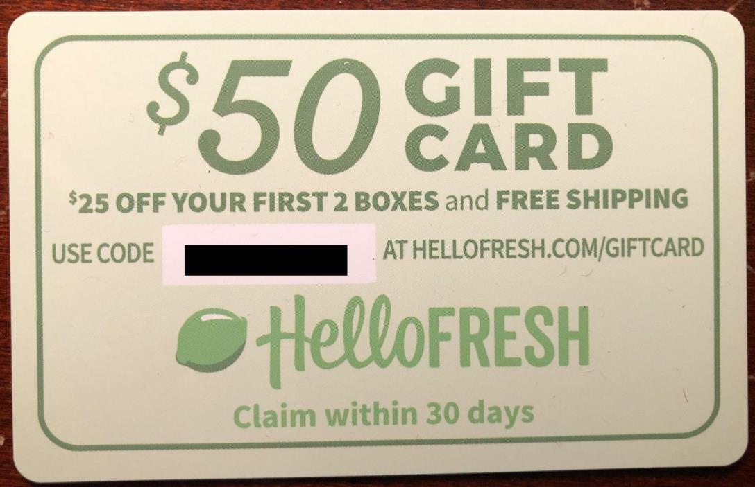 $50 Off HELLO FRESH First 2 Boxes HelloFresh.com **QUICK DELIVERY** (exp. 3/31)