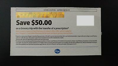 $50 Kroger Coupon with a Pharmacy Prescription Transfer Expires May 19, 2019