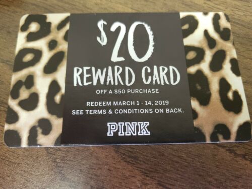 victorias secret pink coupon $20 off of $50 (March 1-14)