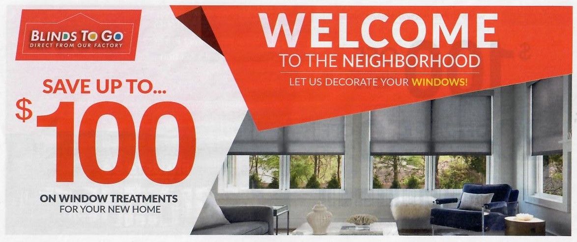 Up to $100 off—Blinds to Go (AUTHENTIC PHYSICAL)—Expires 2/28/19