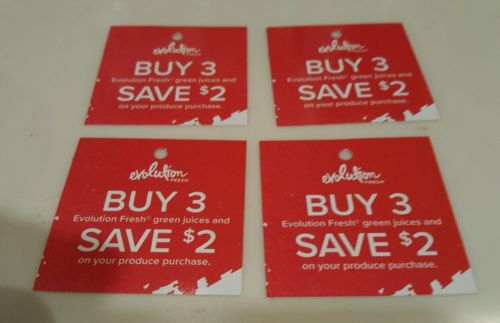 LOT of (4) Evolution Fresh Green JUICE coupons