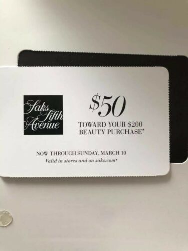 SAKS FIFTH AVENUE Coupon $50 Off $200 Beauty Purchase In-store Ex 3/10/19