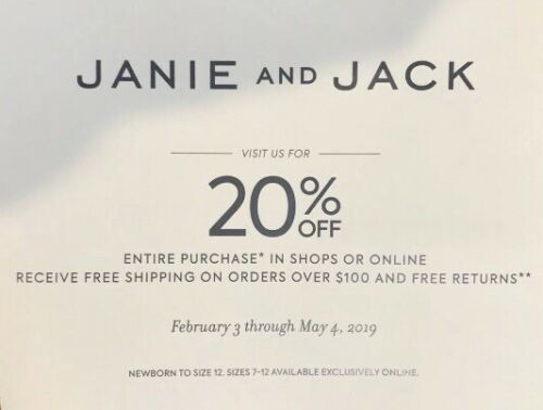 JANIE AND JACK Coupon 20% off Entire Purchase Expires May 4, 2019 .3