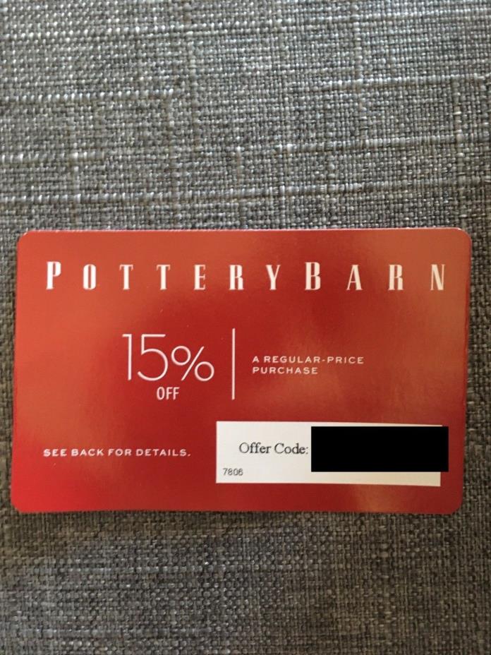 POTTERY BARN COUPON CODE FOR 15% OFF A REGULAR PRICED PURCHASE - EXP 7/31/19