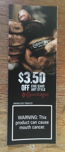 Copenhagen Coupon $3.50 Off 5 Cans Any Style - Expires 10/19/18