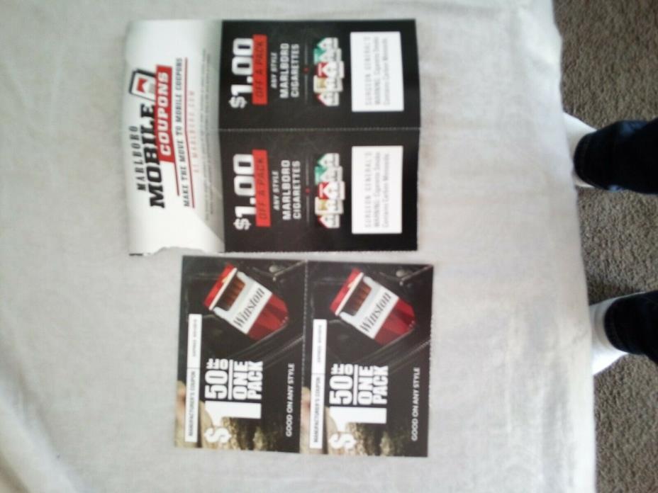 marlboro and winston coupons totaling $5.00