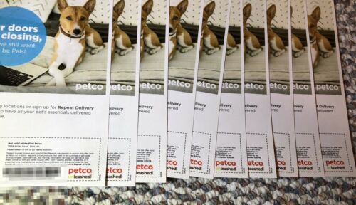 Lot Of 5 Petco $5 Coupons For Pet Store Coupon