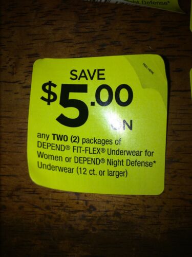 Depends Coupons $100 Value Exp 06/30/19