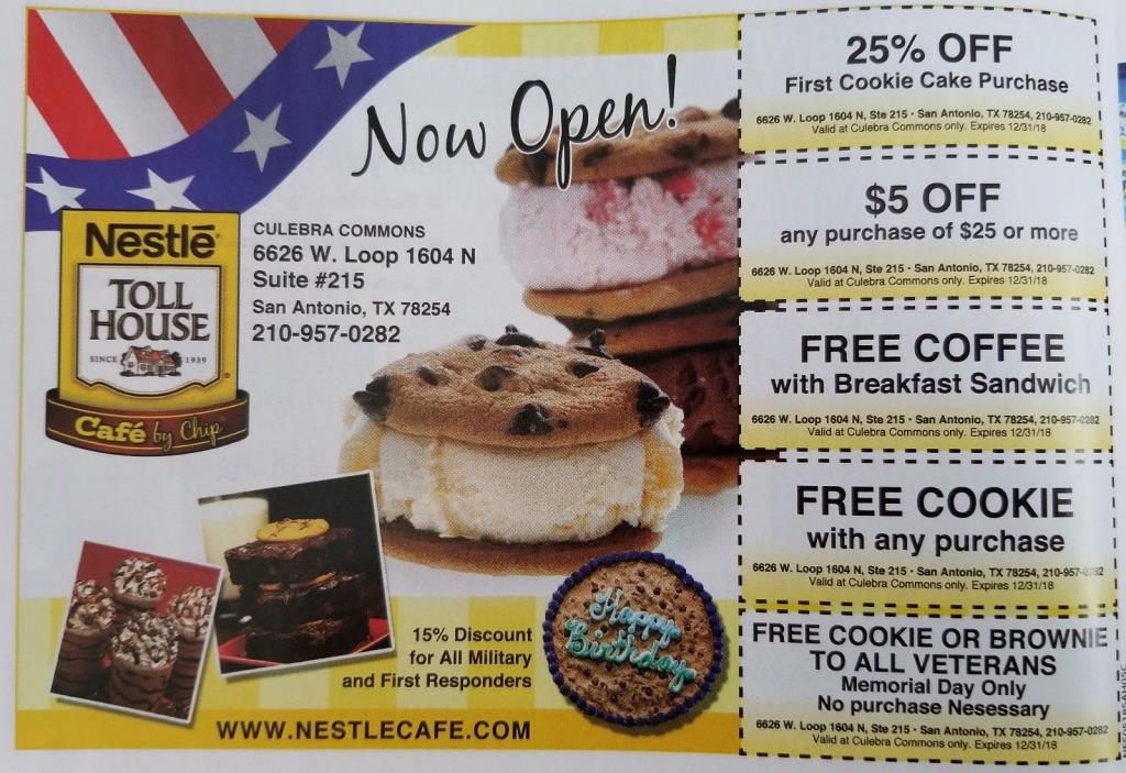 Nestle Toll House San Antonio, Texas Offers!