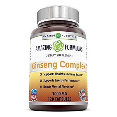 Amazing Nutrition Ginseng Complex - 1000mg per serving, 120 Capsules Per Bottle