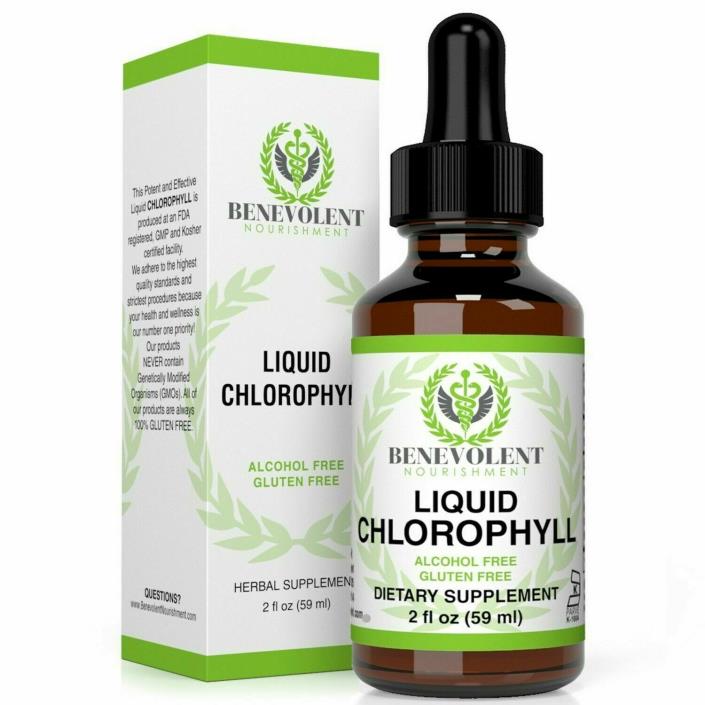 Benevolent Nourishment Chlorophyll Liquid Drops Energy Boost Immune Support 2oz