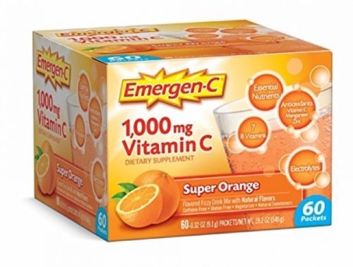 Emergen-C 60 Count Super Orange Dietary Supplement Drink Mix 1000mg Vitamin C