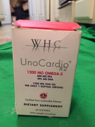 WHC - UnoCardio X2 - Triglyceride Omega-3 fatty acids - 1300 mg fish Oil 58 Gels