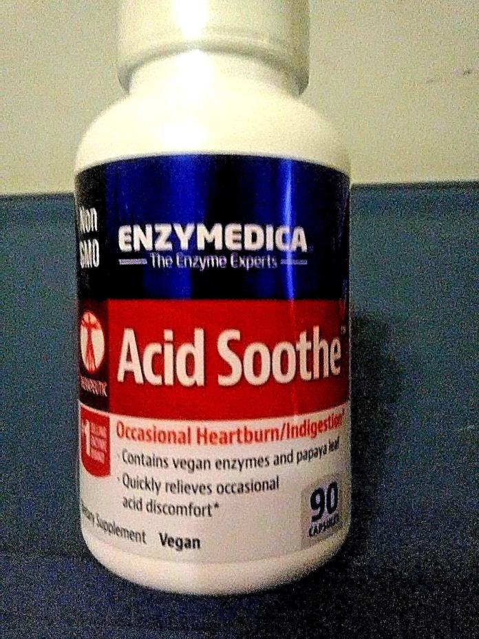 Enzymedica Acid Soothe Heartburn Indigestion Relief 90 Capsules Vegan Non GMO