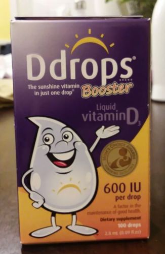 Ddrops Booster Liquid Vitamin D3 600 IU per drop (2.8 ml) - 100 drops *Pls Read*