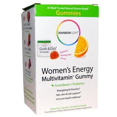 Rainbow Light Women's Energy Multivitamin Gummy, Orange, Packets, 30 ea