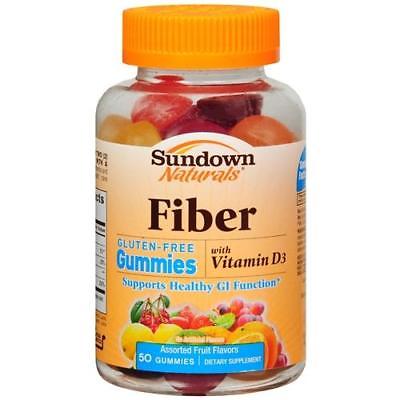 Sundown Naturals Fiber Gummies with Vitamin D3, Orange, 50 ea
