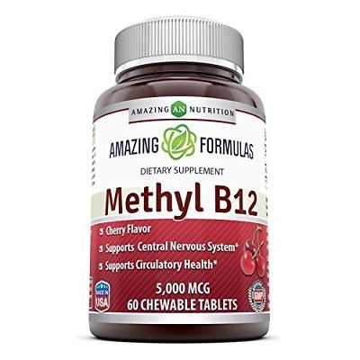 Amazing Nutrition Methyl B12 Dietary Supplement - 5000 mcg (Vitamin B12 (Methylc