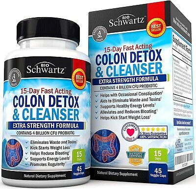 Colon Cleanser and Detox for Weight Loss. 15 Day Extra Strength Detox Cleanse