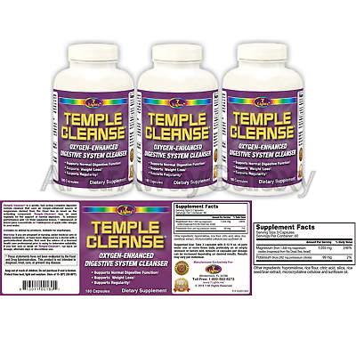 Temple Cleanse Colon Cleanse Detox 180's (3-Pack Special)