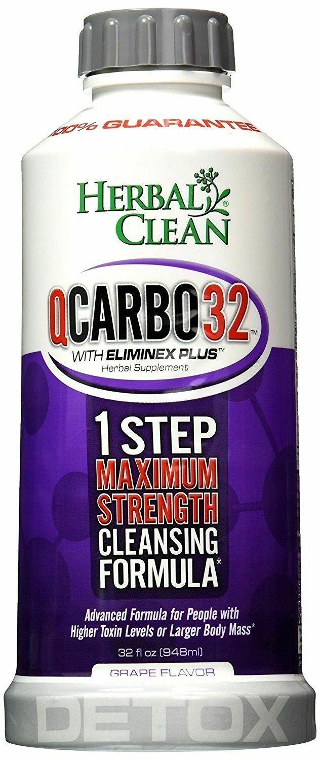Herbal Clean QCarbo32 Fast Cleansing Drink Grape Flavor - 32 Ounce Exp 05/2021