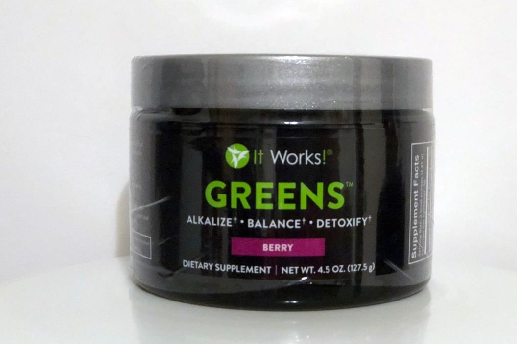 It Works! GREENS Supplement DRINK - Berry - New Sealed. Exp 05-18 1 Month Supply