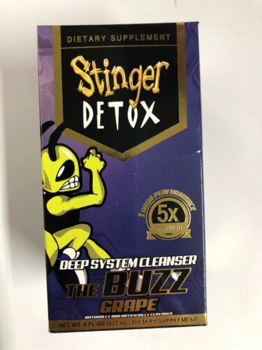 Stinger 1-Hour Detox Liquid Drink 5x Strength Grape 8oz 2PK Buzz Cleanser Weight