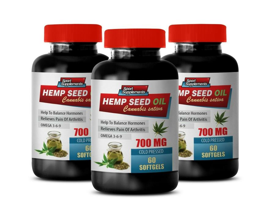 metabolism booster - HEMP SEED OIL 700mg - super antioxidant - 3 Bottles