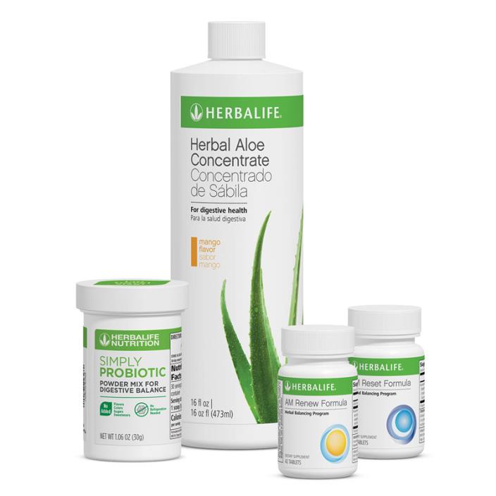 NEW HERBALIFE HEALTHY DIGESTION KIT 21 DAY CLEANSE, ALOE CONCENTRATE, PROBIOTIC