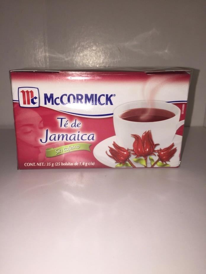 NEW McCORMICK TE DE JAMICA HIBISCUS TEA BOX 25 Bags CAFFEINE FREE