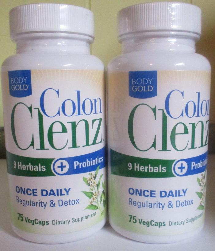 2 bottles Body Gold Colon clenz herbal formula gentle dependable overnight 2020