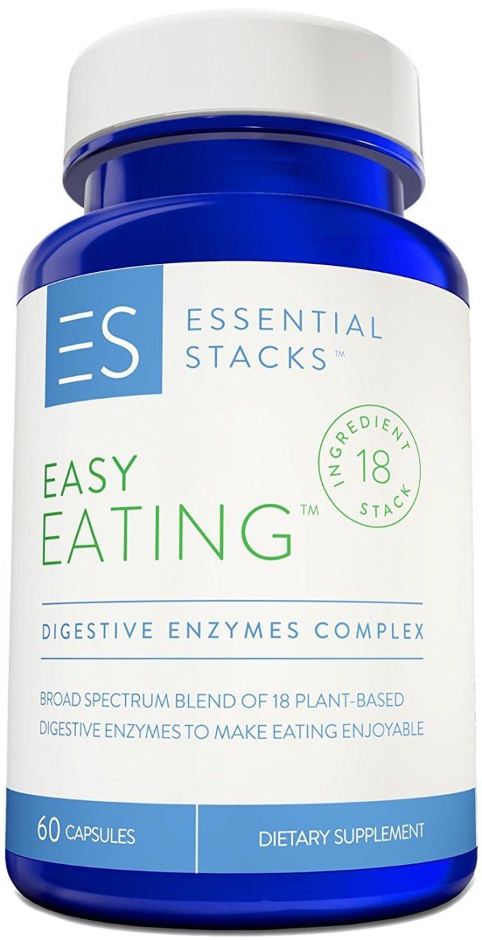 Essential Stacks- Easy Eating - 18 in 1 Digestive Enzymes- 60 count