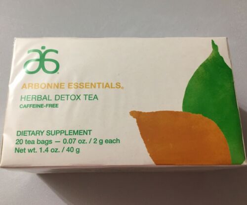 Arbonne Essentials Herbal Detox Tea 20 Bags Caffeine Free Dietary Supplement NIB