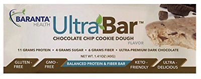 Protein Bars CHOCOLATE Chip Cookie Dough Low Carb Sugar High Quality Gluten Free