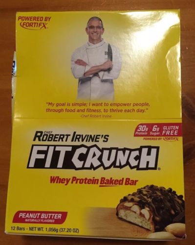 12 Fit Crunch by Robert Irvine Baked Whey Protein Bars Peanut Butter