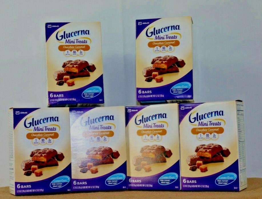 Glucerna Mini Treat Chocolate Carmel Manage Blood Sugar 36 Bars Low Carb 6 Boxes