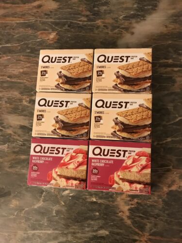 24x Quest Protein Bars 16 S'MORES 8 White Chocolate Raspberry  12/19-1/2020 READ