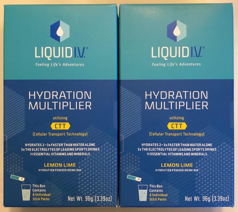 2 Liquid I.V. Hydration Multiplier Powder Drink Mix (3.39 oz each) NEW