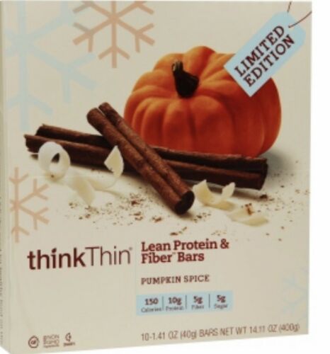 thinkThin Protein & Fiber Bars Pumpkin Spice 1.41 oz Bar 10 Count BB 8/29/18