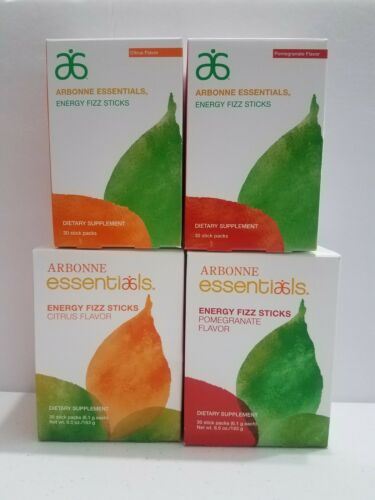 Arbonne FIzz Sticks 2 Pomegranate and 2 Citrus Packets New and Opened