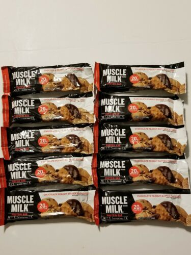 (10) Muscle Milk Protein Bars Chocolate Peanut Butter 2.25 oz. ea. Exp: 8/17/19