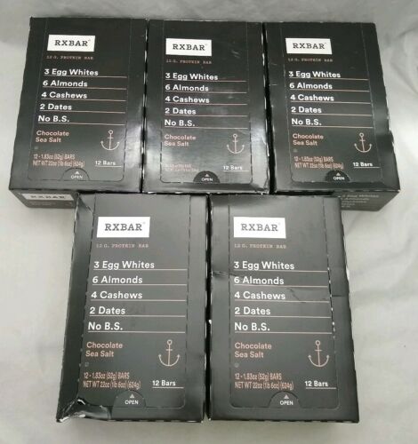 60 Bars RXBAR Whole Food Protein Bar, Chocolate Sea Salt, 1.83 Oz  exp 06/2019