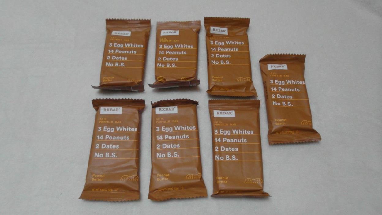(7) Count Lot RXBAR 12 g Whole Food Protein Bar Peanut Butter 1.83 Oz Each #