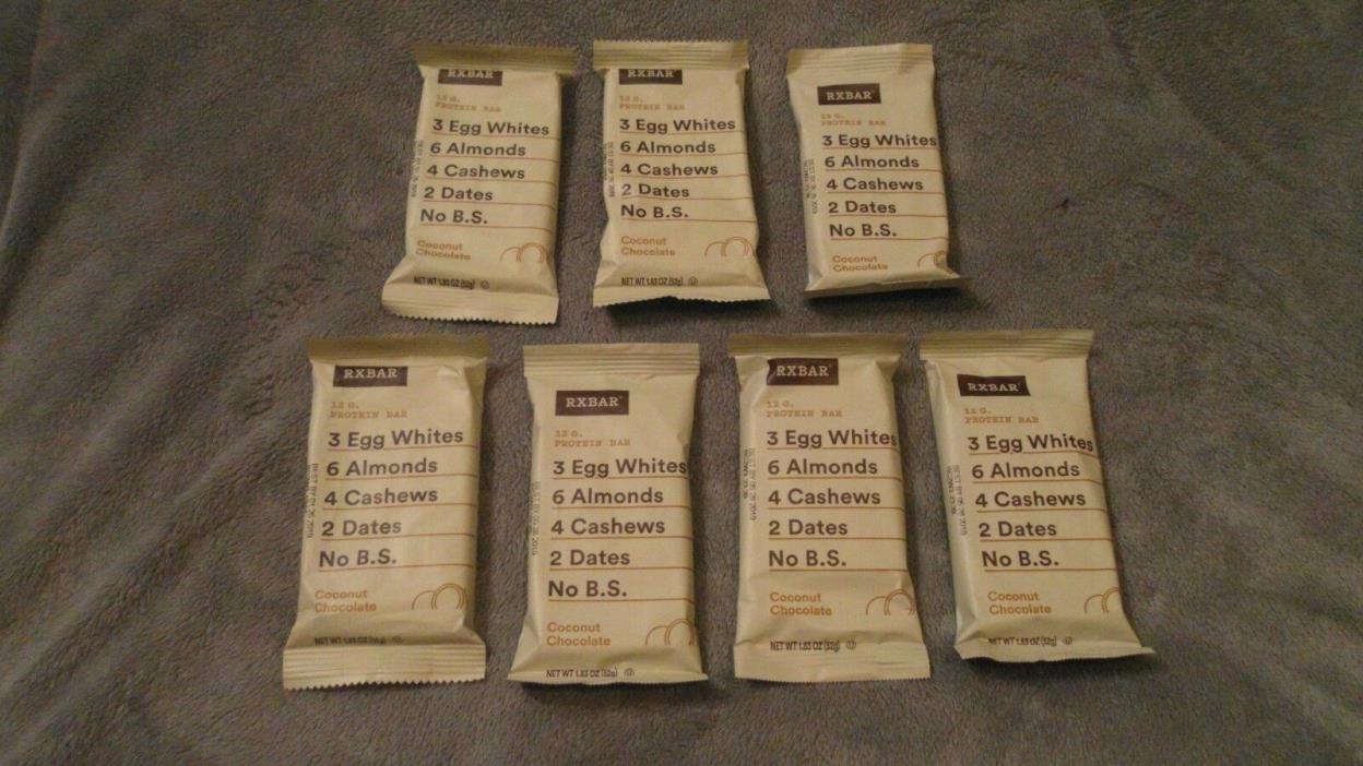 (7) Count Lot RXBAR 12 g Whole Food Protein Bar Coconut Chocolate 1.83 Oz Each